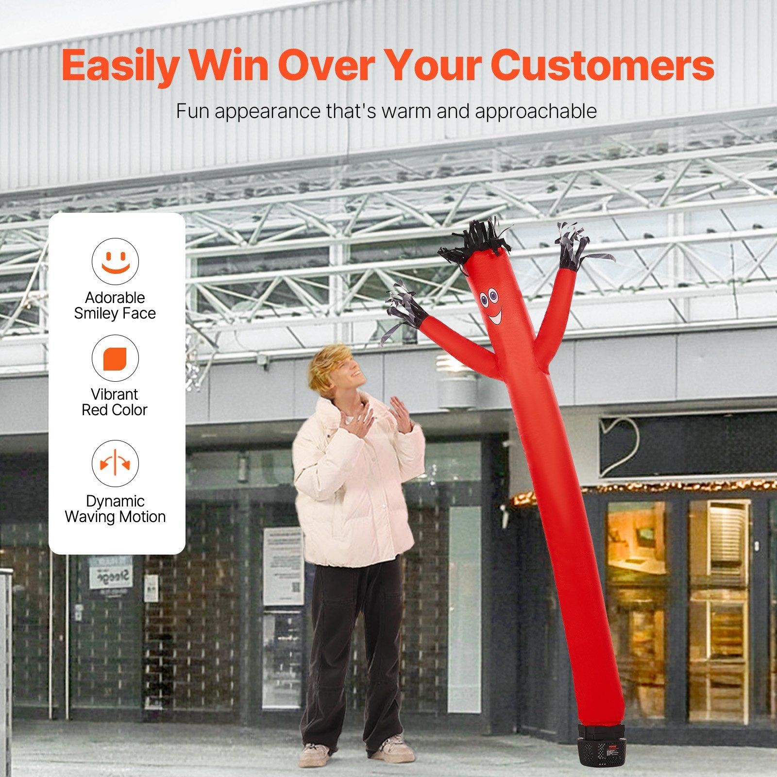 6ft Two-Piece Inflatable Tube Man Set + 1/15HP IPX3 Fan