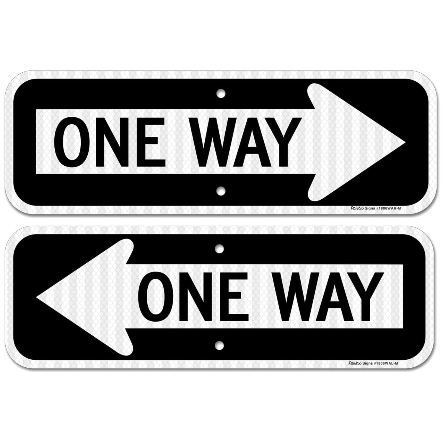 Weather Resistant One Way Sign with Arrow, 2-Pack