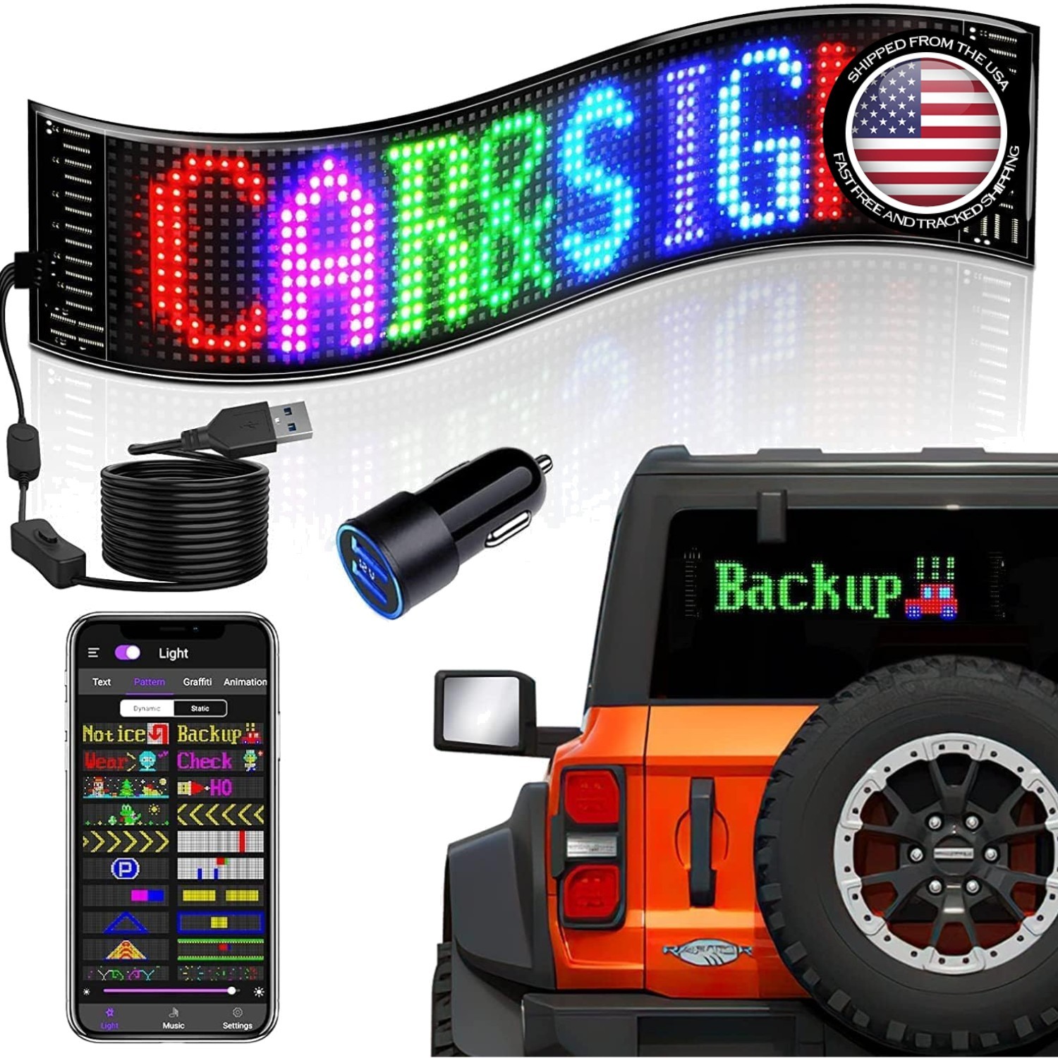 High-Quality LED Sign 14.6 »x3.6 » – Customizable Scrolling Messages for Events