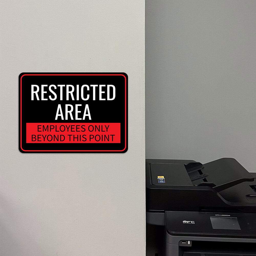 Classic Framed Plus Restricted Area – Employees Only Beyond This Point Sign
