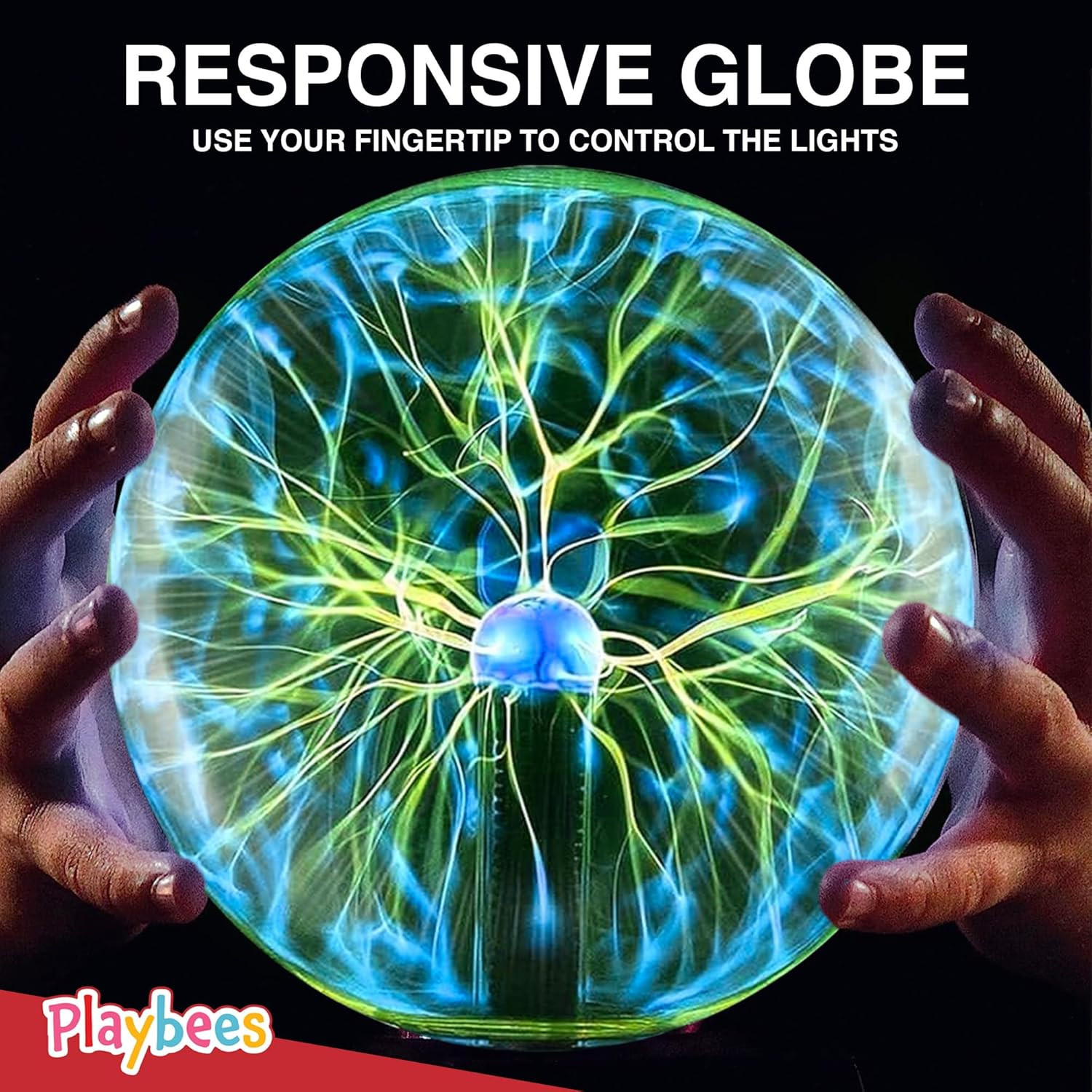 Green Plasma Ball – 7 Inch – Tesla Coil Bulb Static Electricity in a Vacuum Pres
