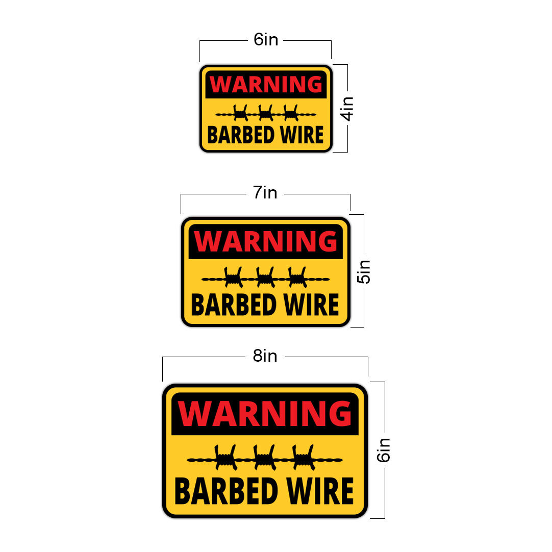 Classic Framed Plus Warning Barbed Wire Wall or Door Sign | Health & Safety