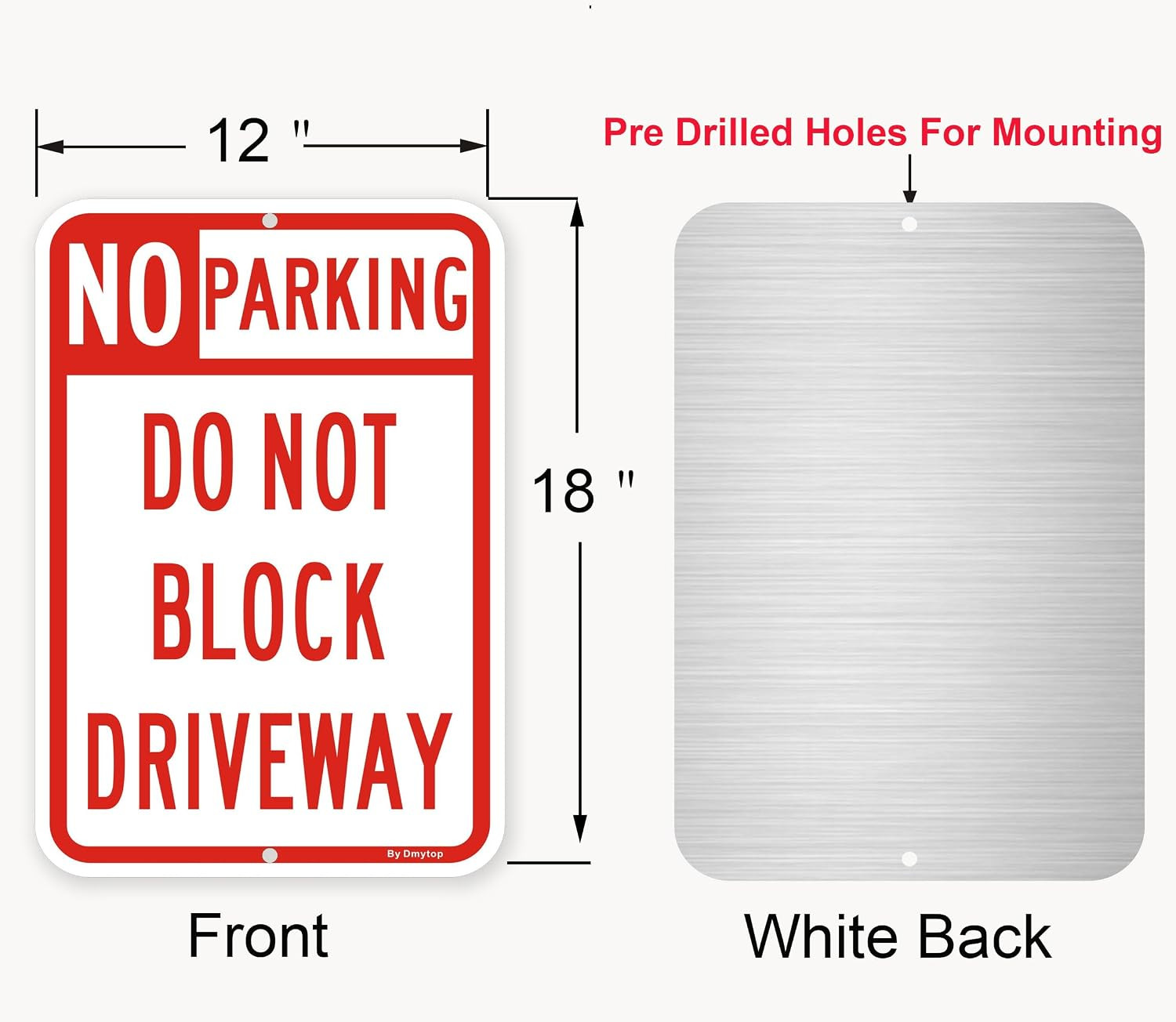 2 Pack Large No Parking Sign Do Not Block Driveway Sign 18 X 12 Inches Rust Free