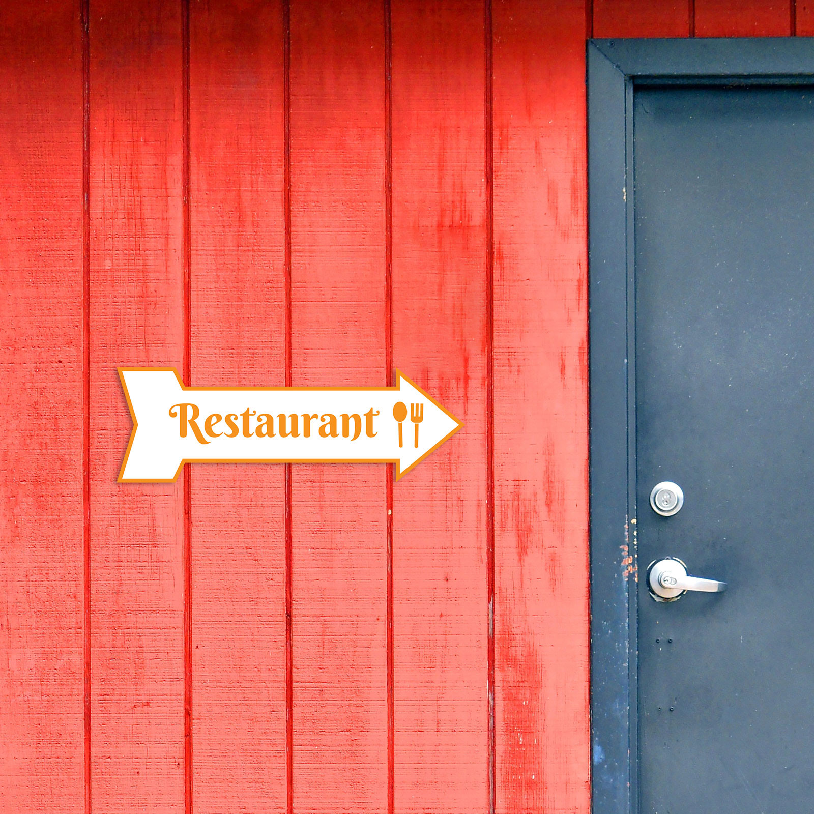 Arrow Shape Restaurant 12×4&Prime; Wall or Door Sign | Public Shop Signage
