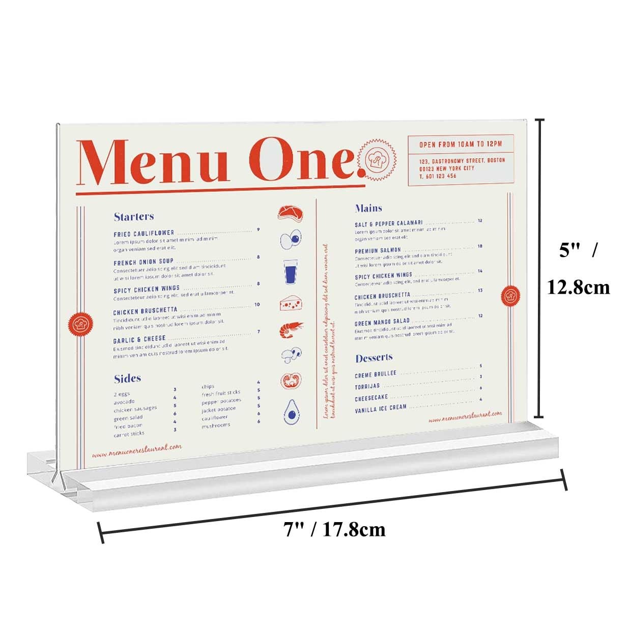 AbriStadt Acrylic Sign Holder 5×7 Inches, 6 Pack, Clear Table Transparent