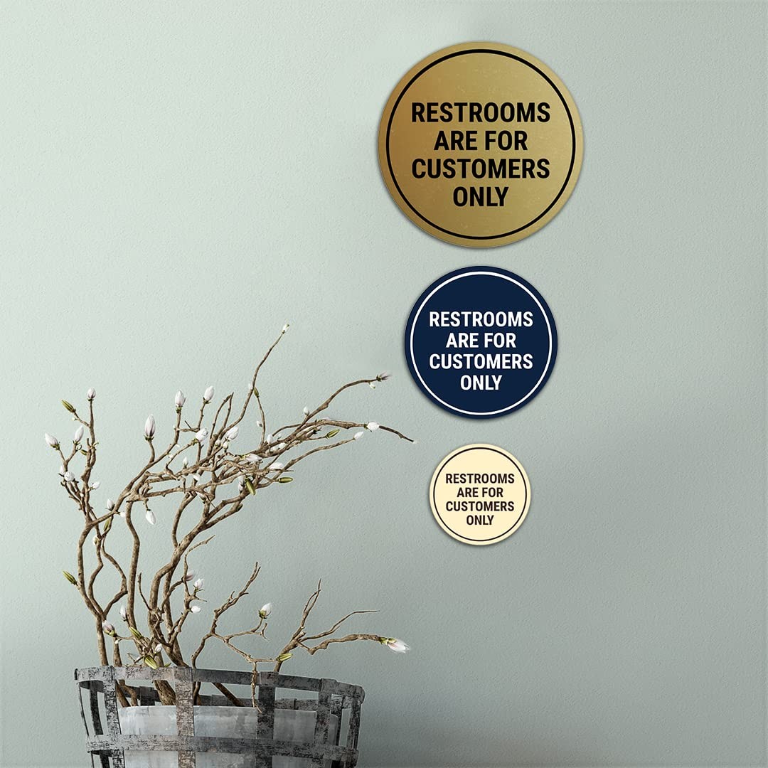 Circle Restrooms are for Customers Only Sign Red – Small 2 Pack