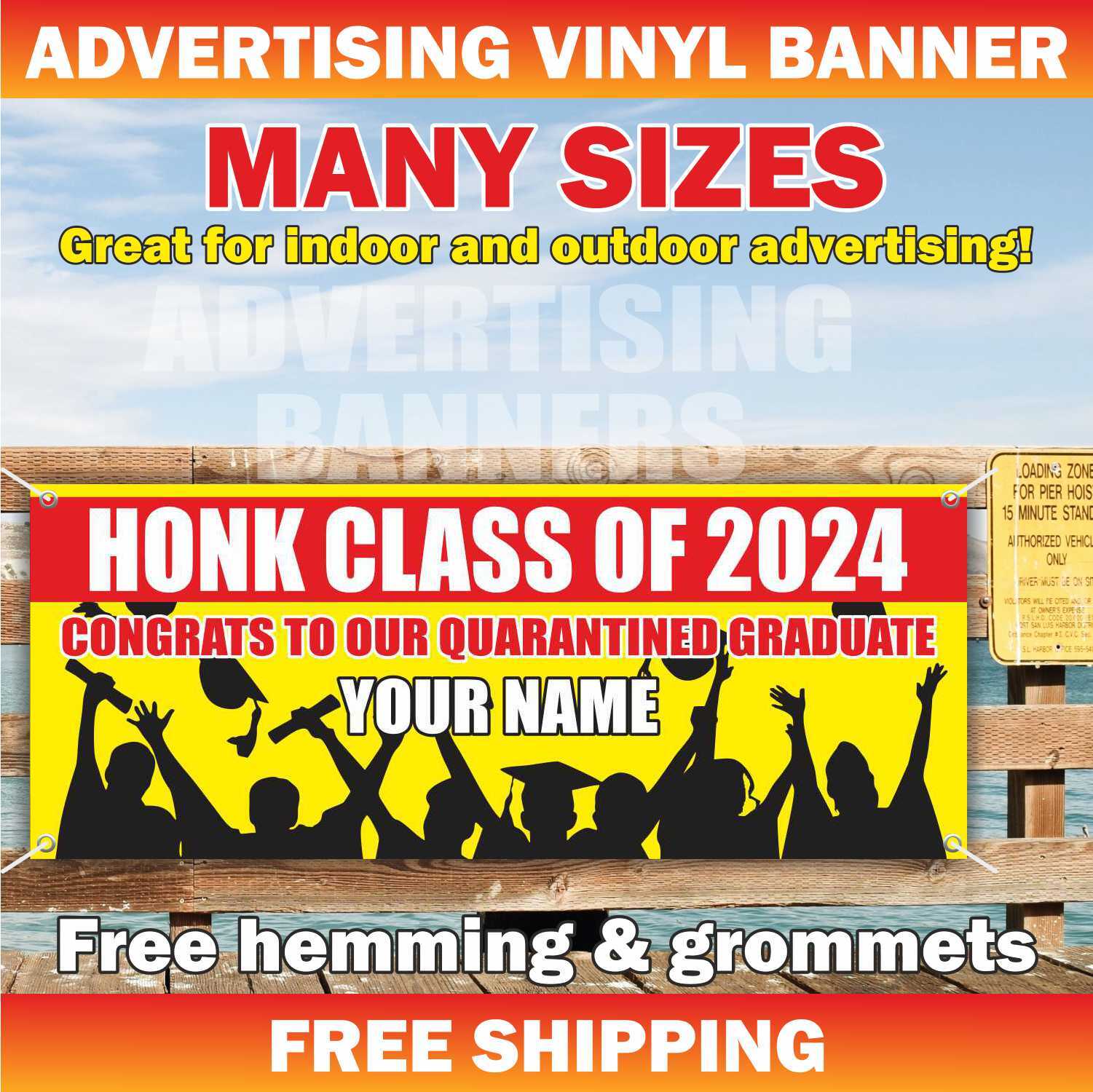 HONK CLASS 2024 Advertising Banner Vinyl Mesh Sign School University Graduation
