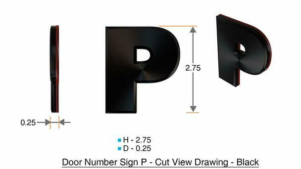 1 PCS – Apartment Number Sign/Mailbox Number Sign,Letter P (Black,3D…ref0420