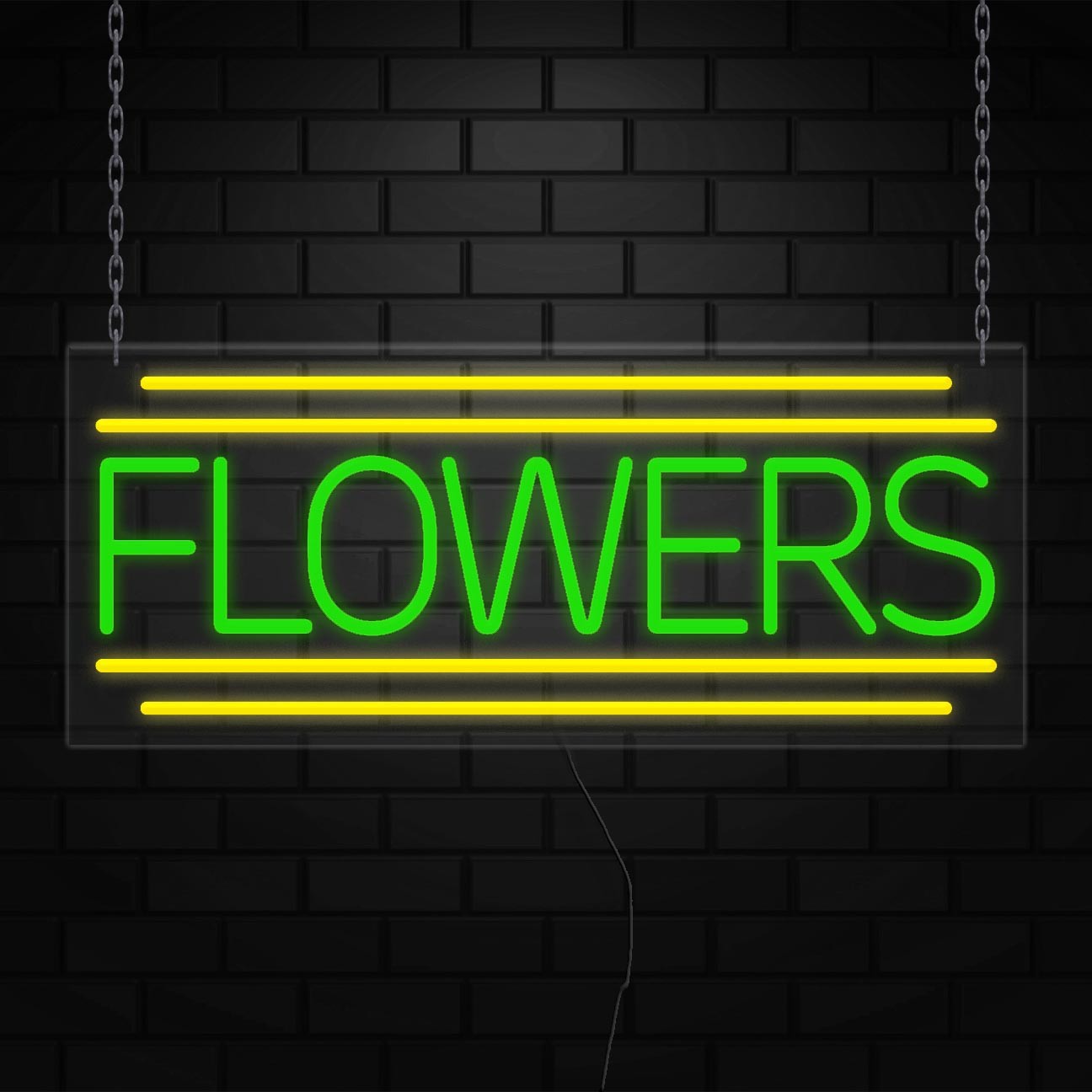 Flowers Sign for Business Displays | LED Flex Neon | 32&Prime;W x 13&Prime;H x 1&Prime;D