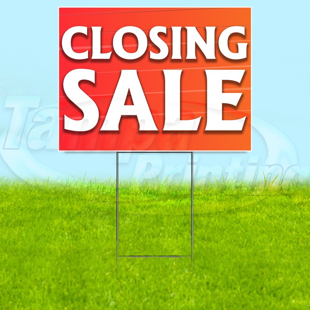 CLOSING SALE 18×24 Yard Sign Store Plastic Corrugated WITH STAKE USA YS08081