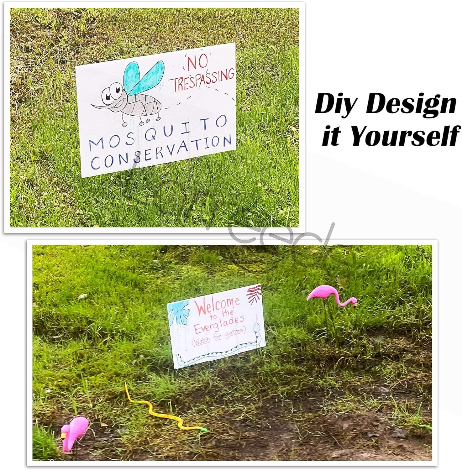 High-Quality 2 Pack Blank Lawn Signs with Stakes, Ideal for Custom Messages