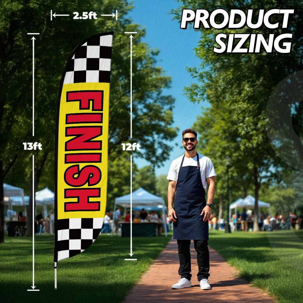 Lookourway Feather Flag Pole Kit – 12 Feet Tall Advertising Flag Banner