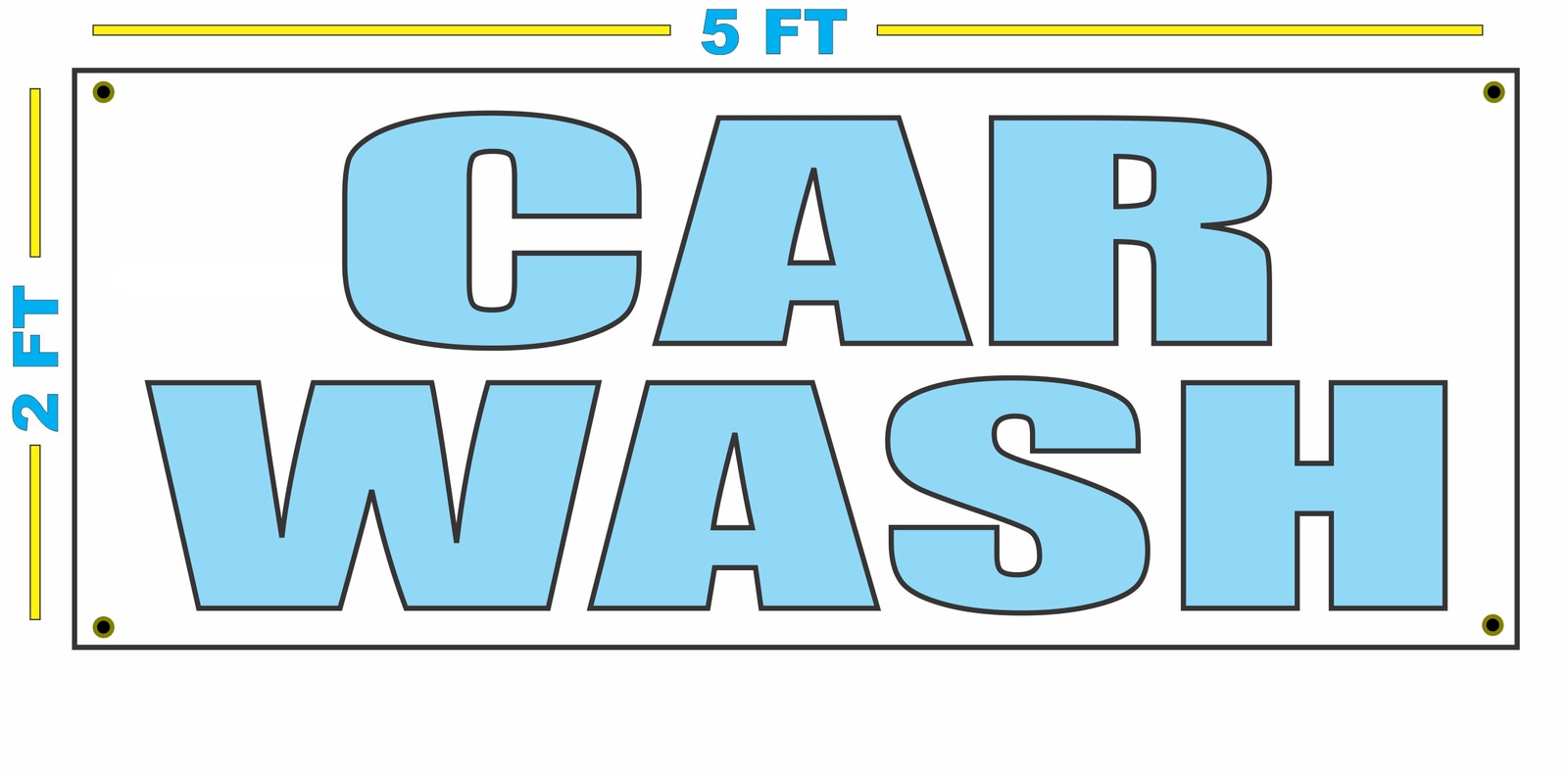 CAR WASH in Lite PASTEL BLUE Banner Sign NEW Size