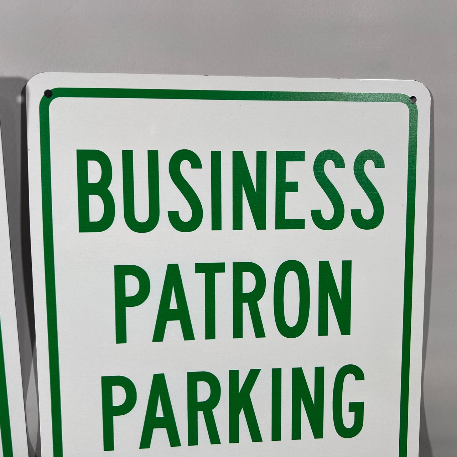Set 2 Vertical Metal Sign Weatherproof Street Business Patron Parking Only New