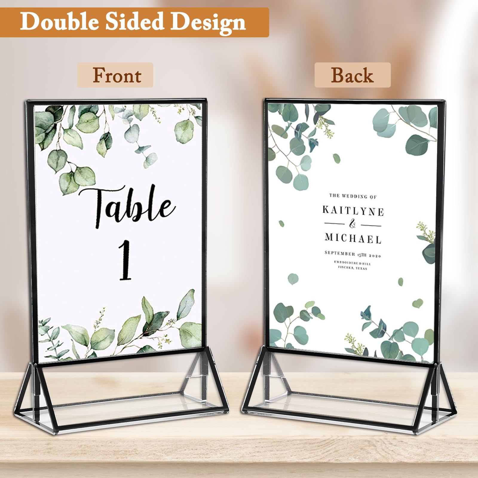 Floroom 12 Pack 4×6 Inch Clear Acrylic Sign Holders, 4&Prime; x 6&Prime;- 12 Pack, Black