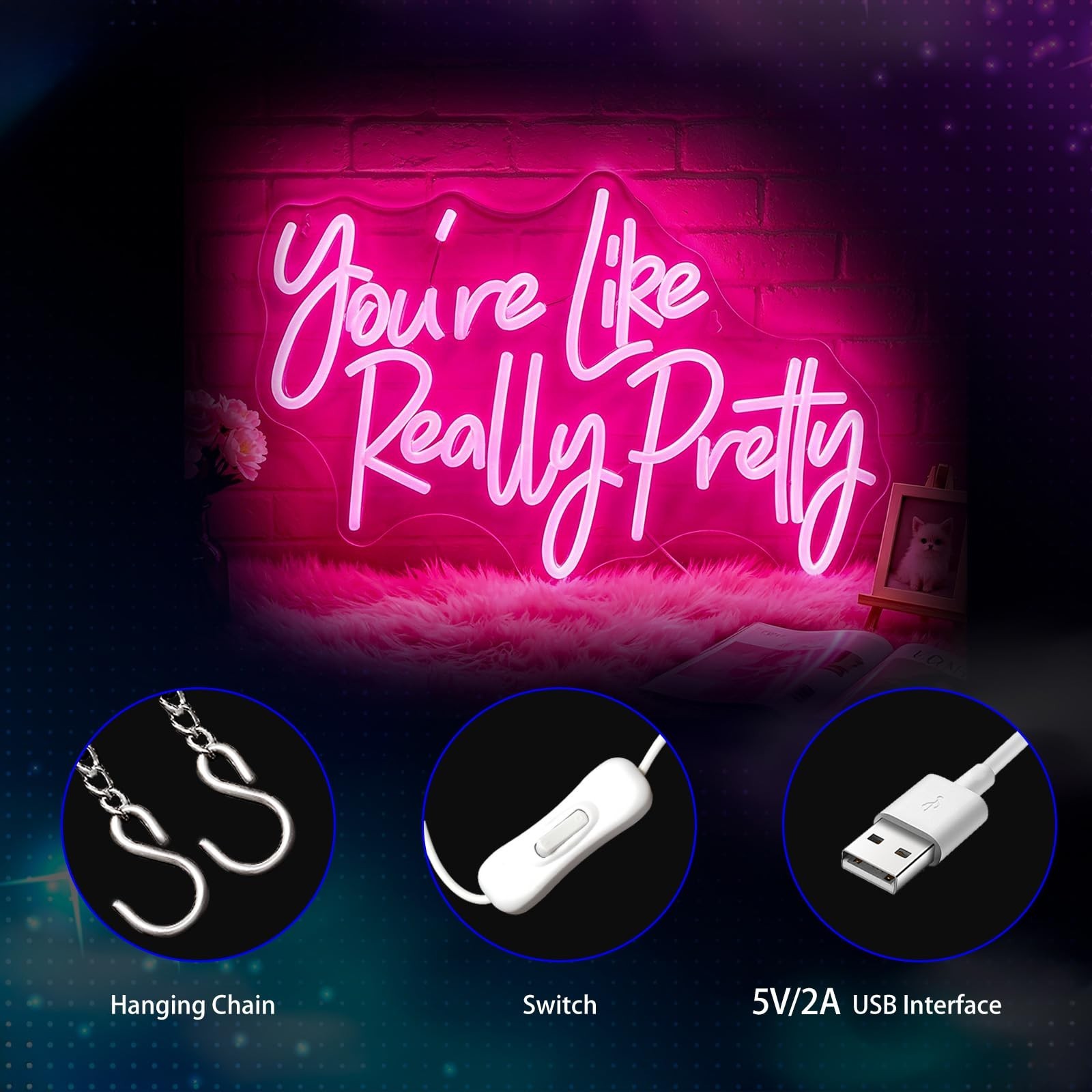 Neon Sign, Neon Signs for Wall Decor LED Signs Neon Light | You&rsquo;re Like Reall…