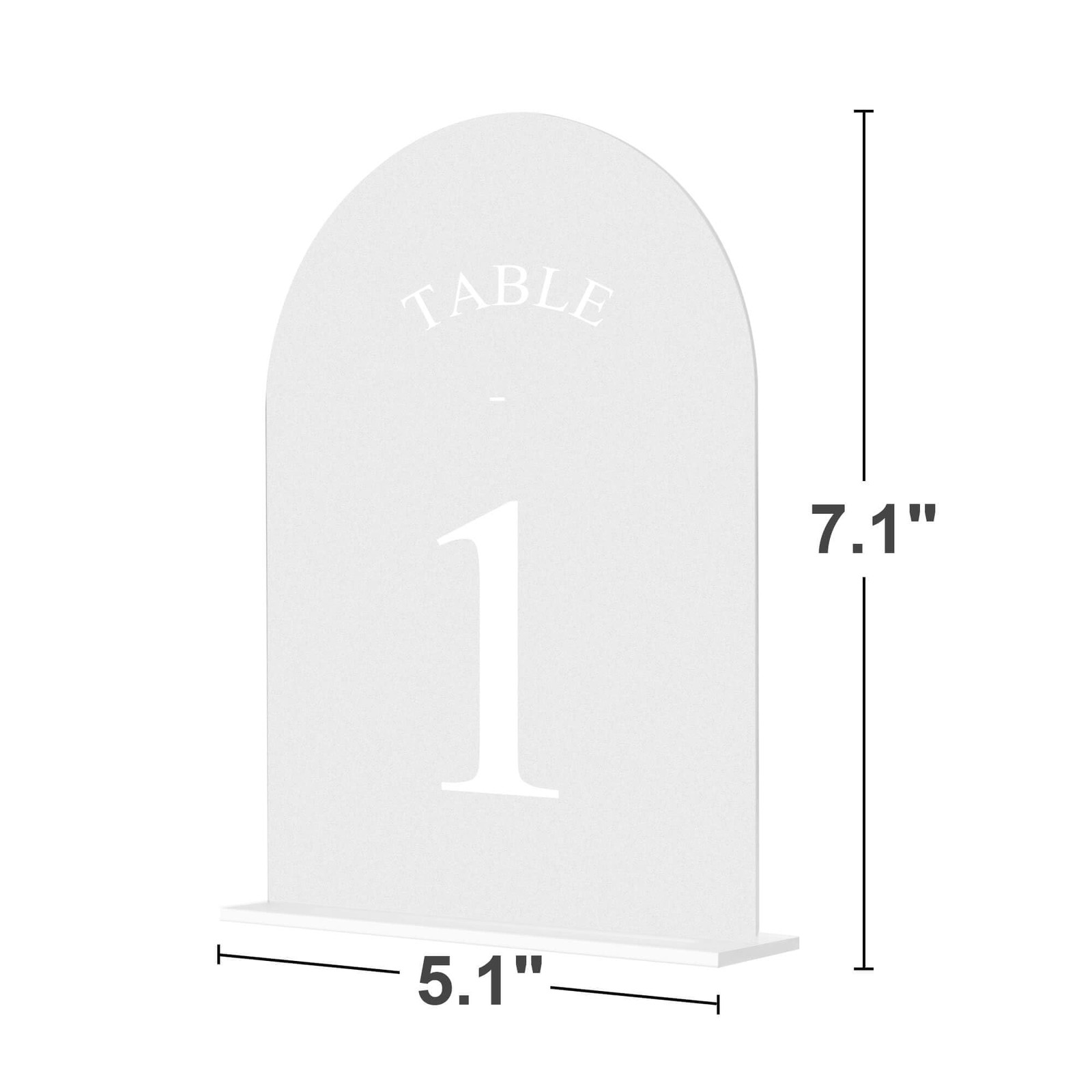 10 PCS Frosted Arch Wedding Table Numbers 110 Stands 5×7 Inch Acrylic Sign