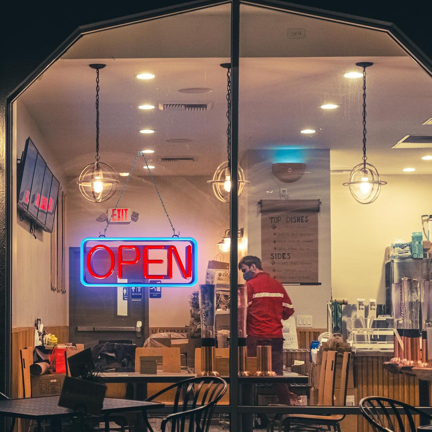LED Open Sign,Bright Open Sign for Business Window with Remote Control,21X10 Inc