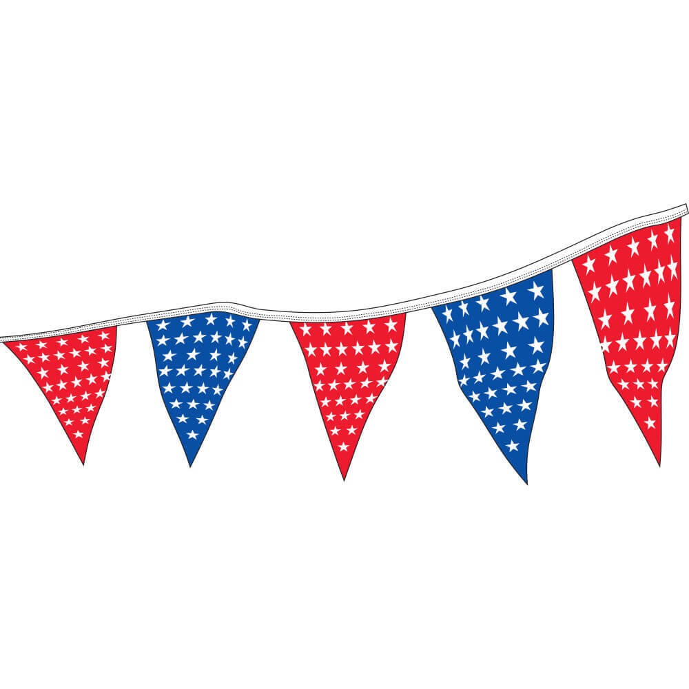 Americana Red White & Blue Pennants 100&prime; String