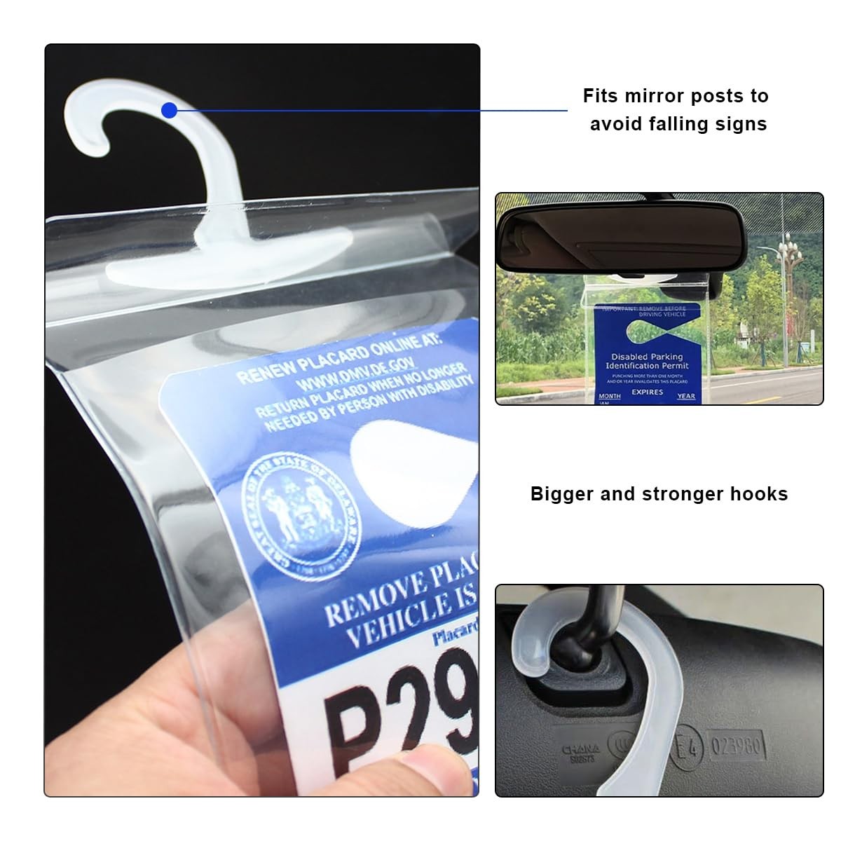 KVAEY Handicap Placard Holder, 11.6&Prime;×5&Prime; Transparent Disabled Parking 1 PCS