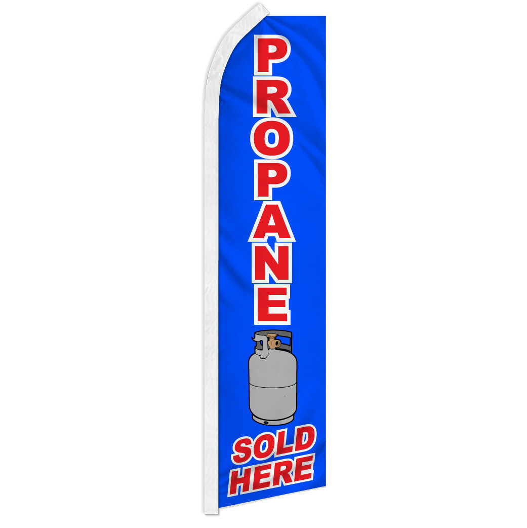 Propane Sold Here Advertising Swooper Feather Flutter Flag Propane Tanks