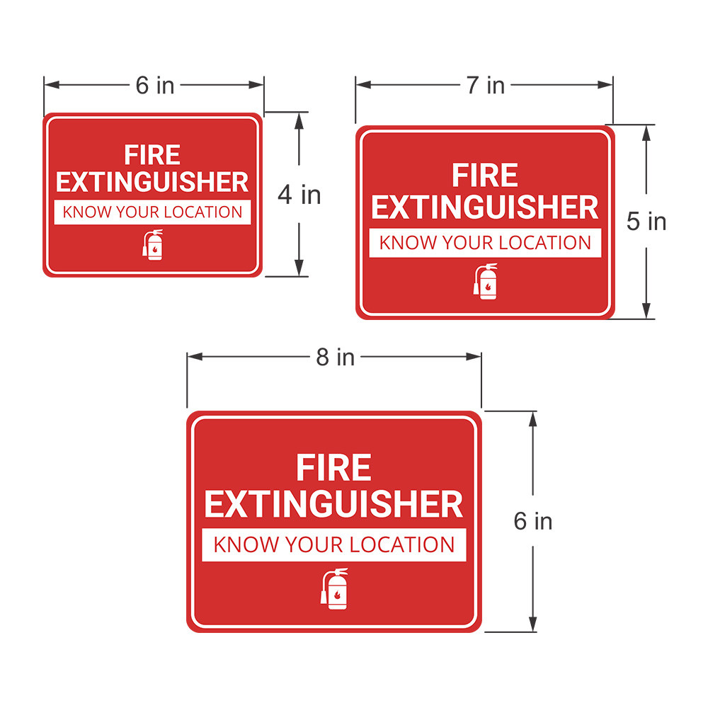 Classic Framed Plus Fire Extinguisher – Know Your Location Door or Wall Sign