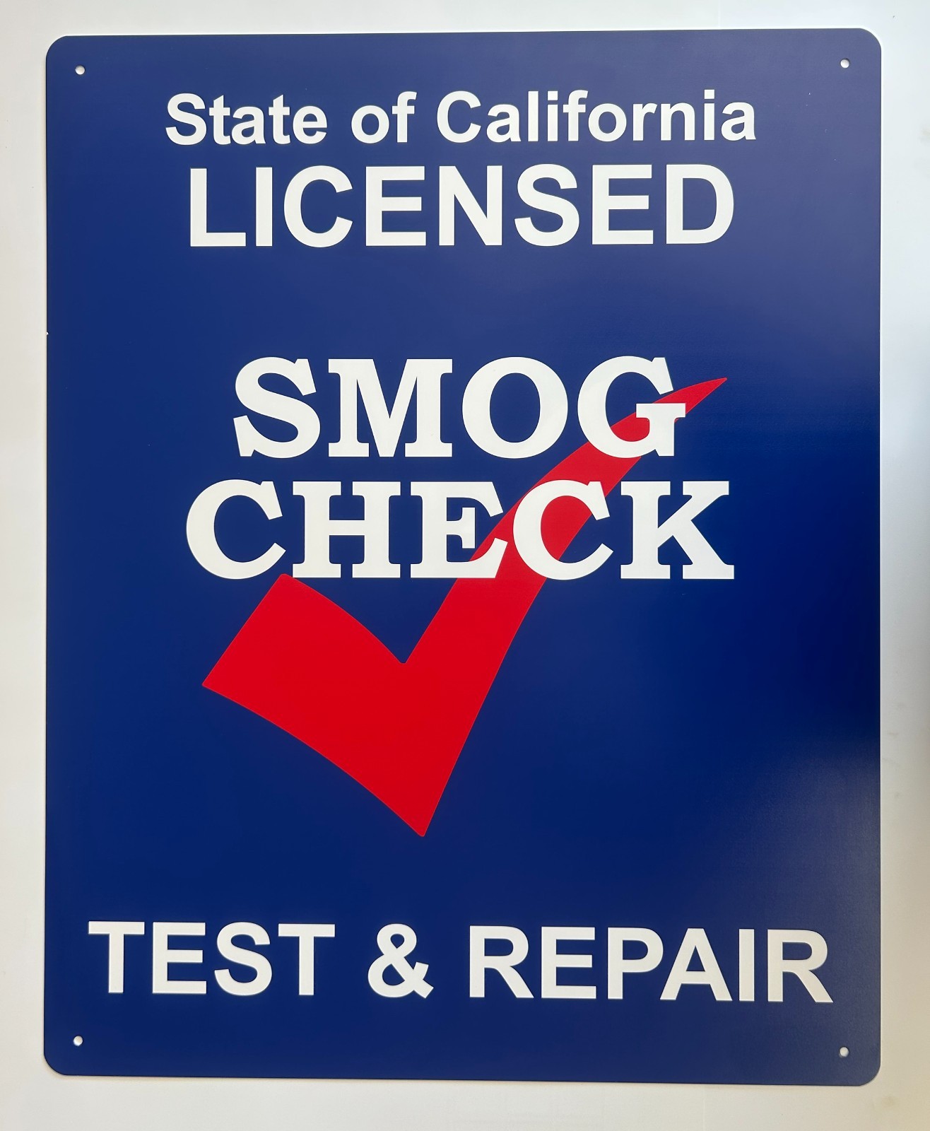 Smog Check TEST & REPAIR California Aluminum Sign 24&Prime;x30&Prime; AP-30TR