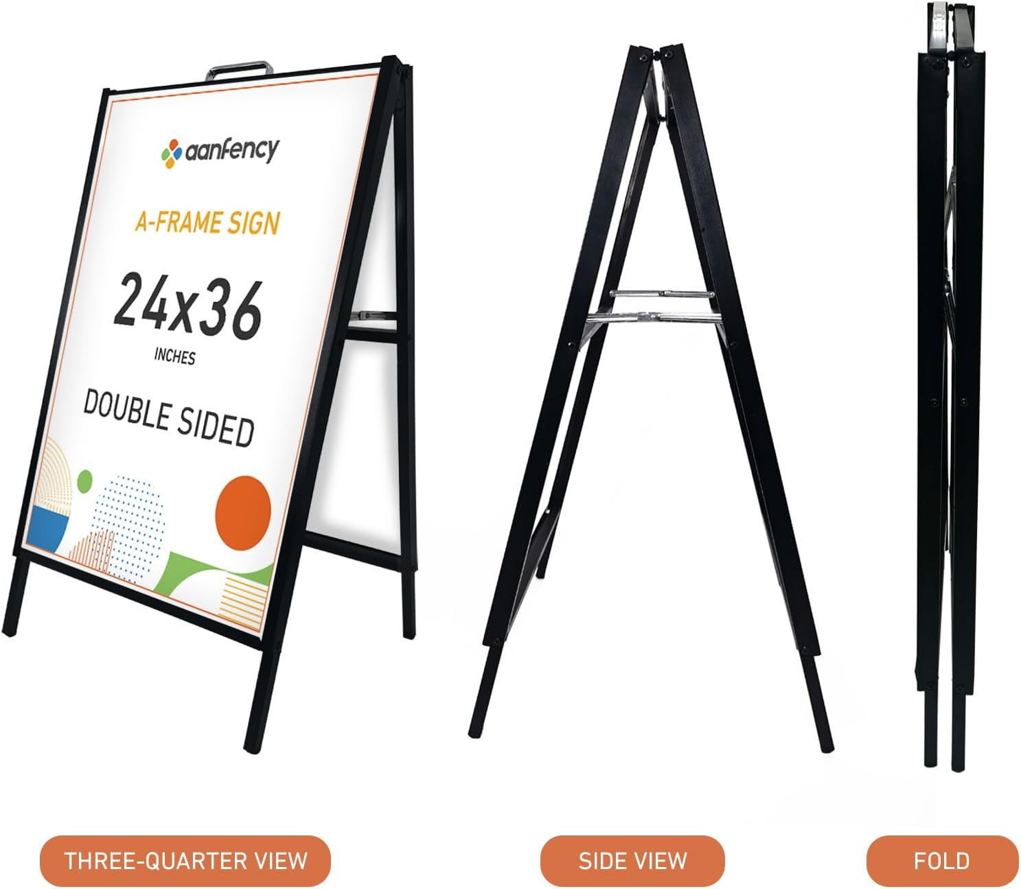 Heavy Duty a Frame Sidewalk Sign 24X36 Inch, Double-Sided Folding Sandwich Board