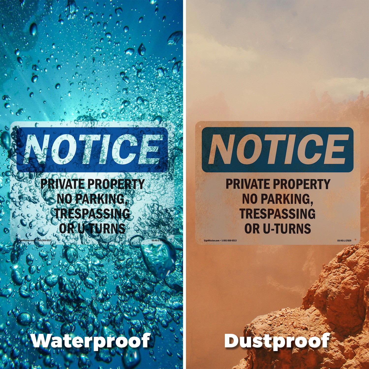 Private Property No Parking Trespassing OSHA Notice Sign Or Decal – 5 or 10 Pack
