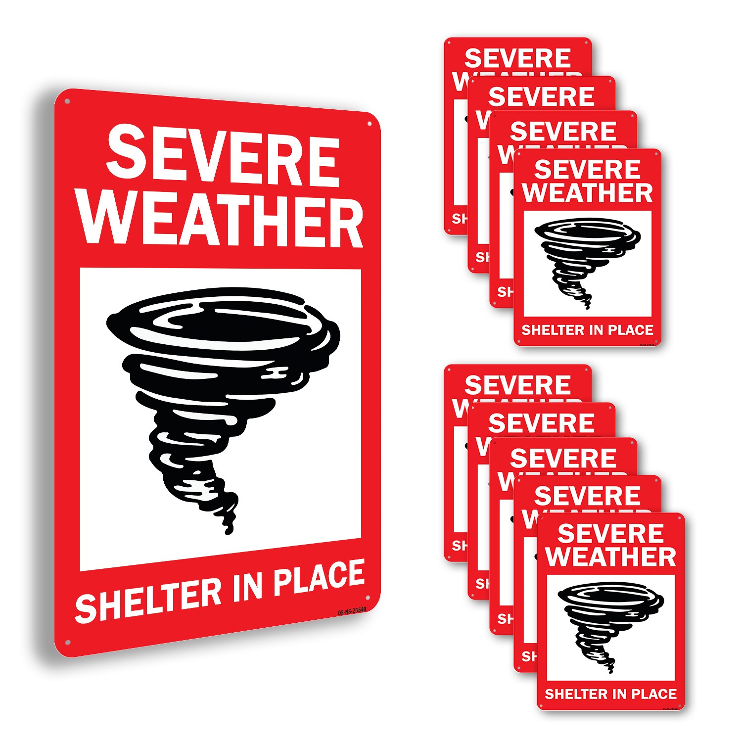 Severe Weather Shelter In Place Public Safety Sign Metal, Decal – 5 or 10 Pack