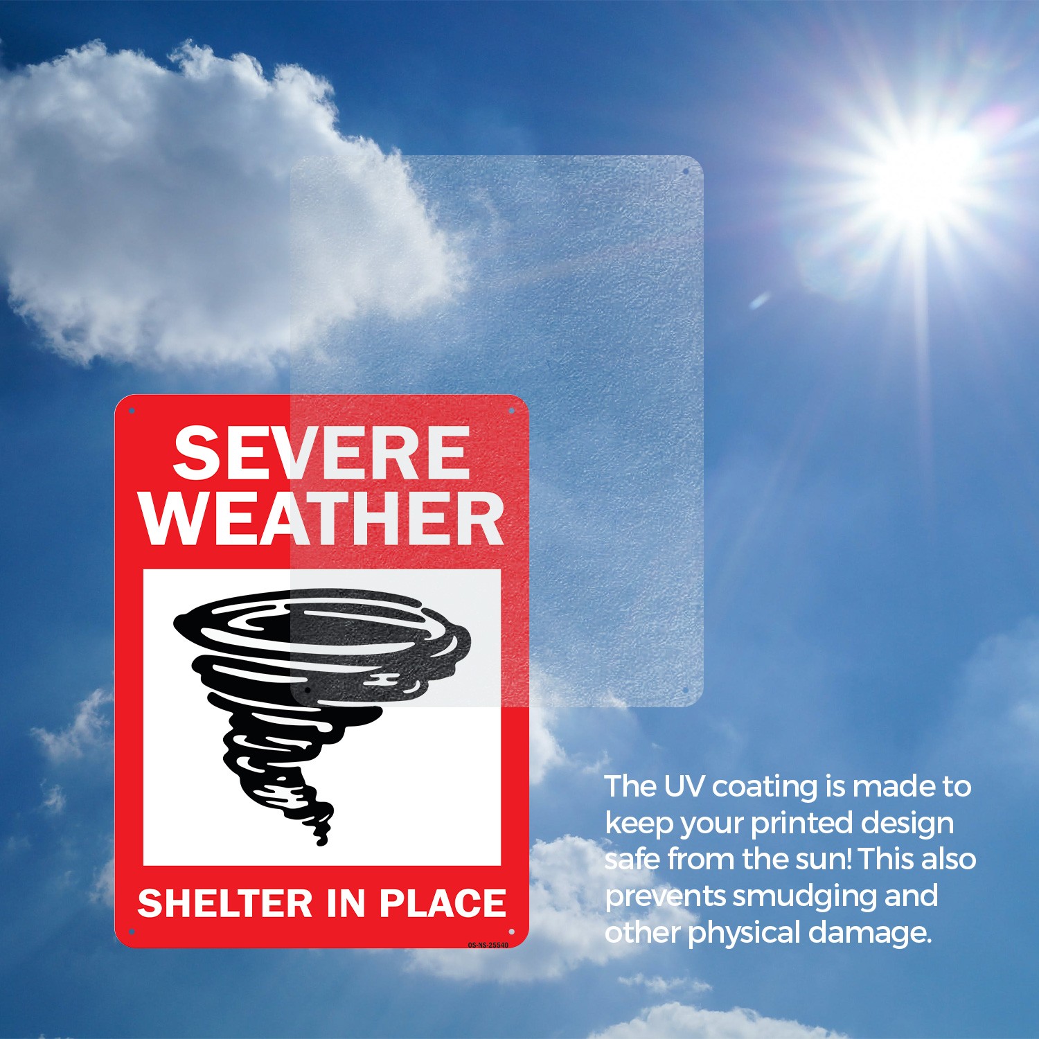 Severe Weather Shelter In Place Public Safety Sign Metal, Decal – 5 or 10 Pack