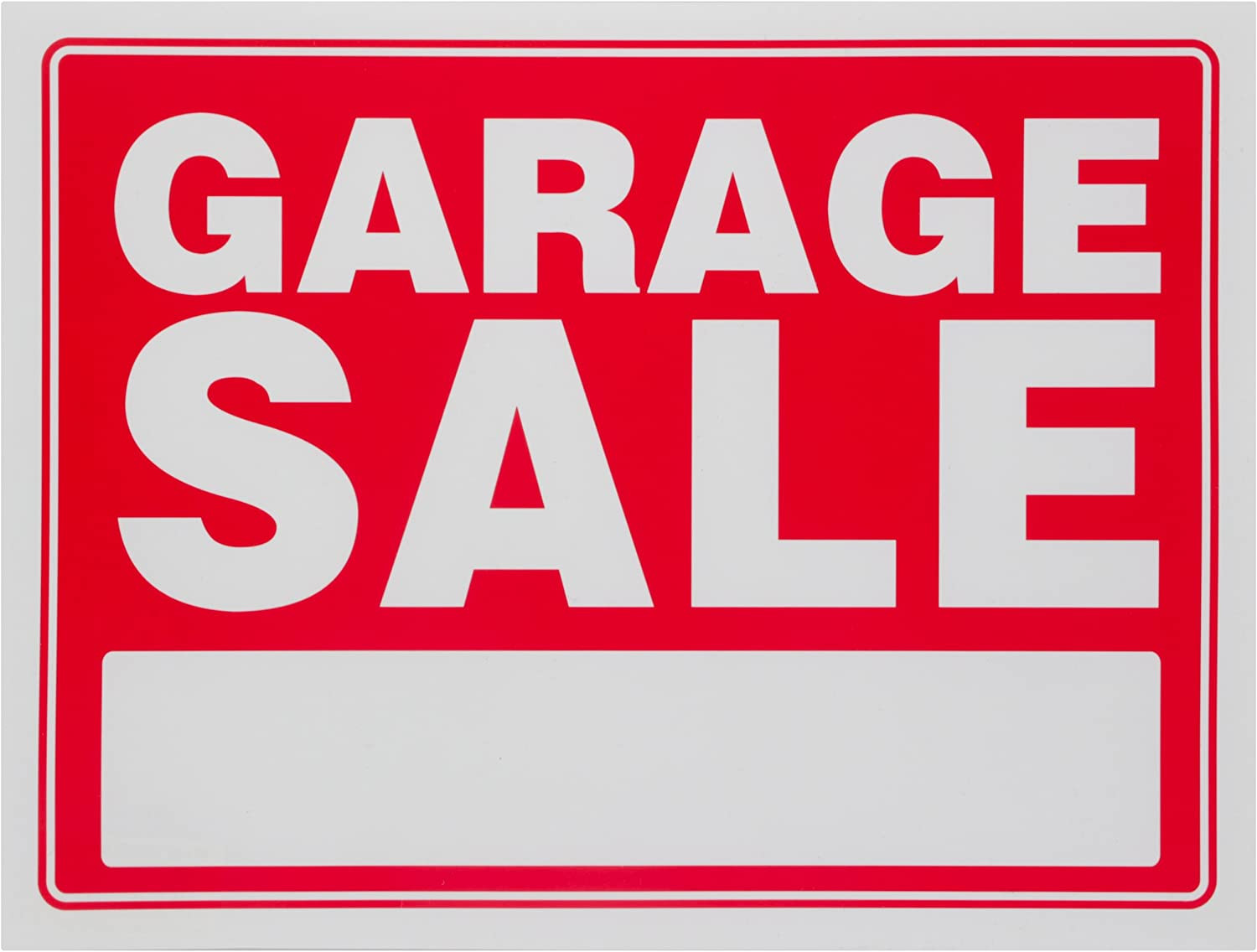 GARAGE SALE Sign Red Yard Sales Street Signs by Ram-Pro – 9 X 12 Inch Plastic B