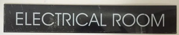 ELECTRICAL ROOM SIGN (2 X 11.75 BLACK BACKGROUND, ALUMINUM) -REF24-1027