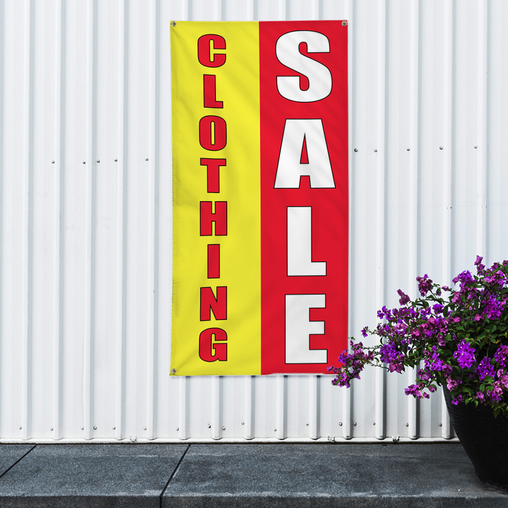 Vertical Vinyl Banner Multiple Sizes Clothing Deal Promotion Business D Business