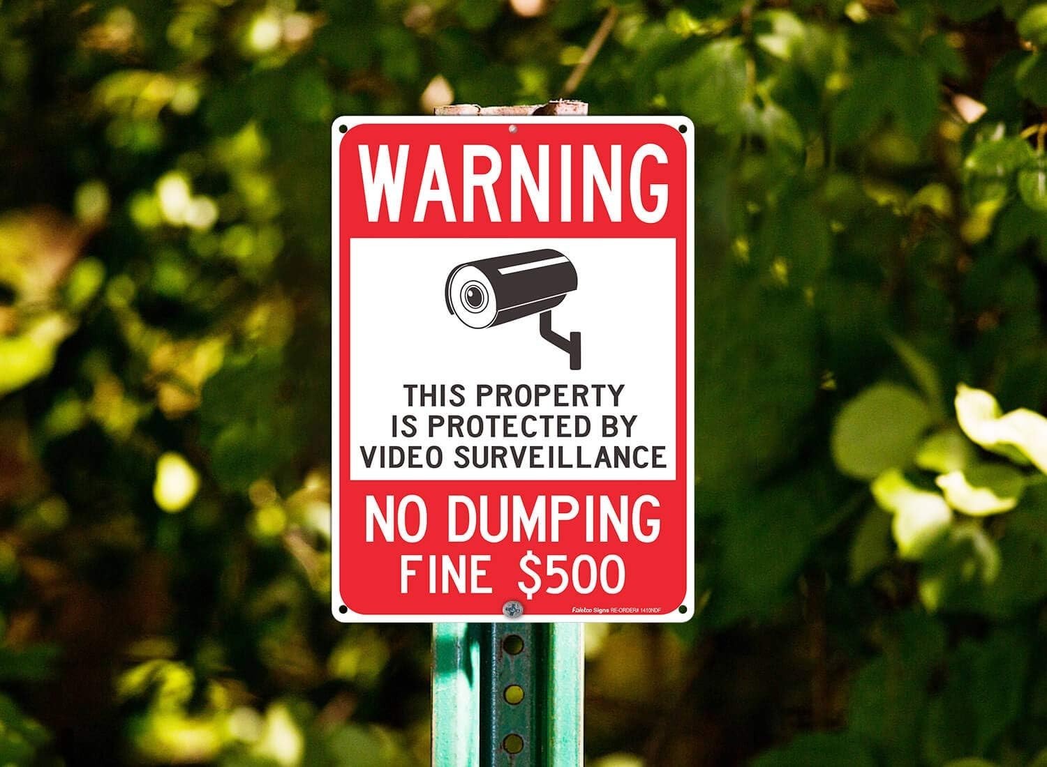 2 Pack Warning Surveillance Signs