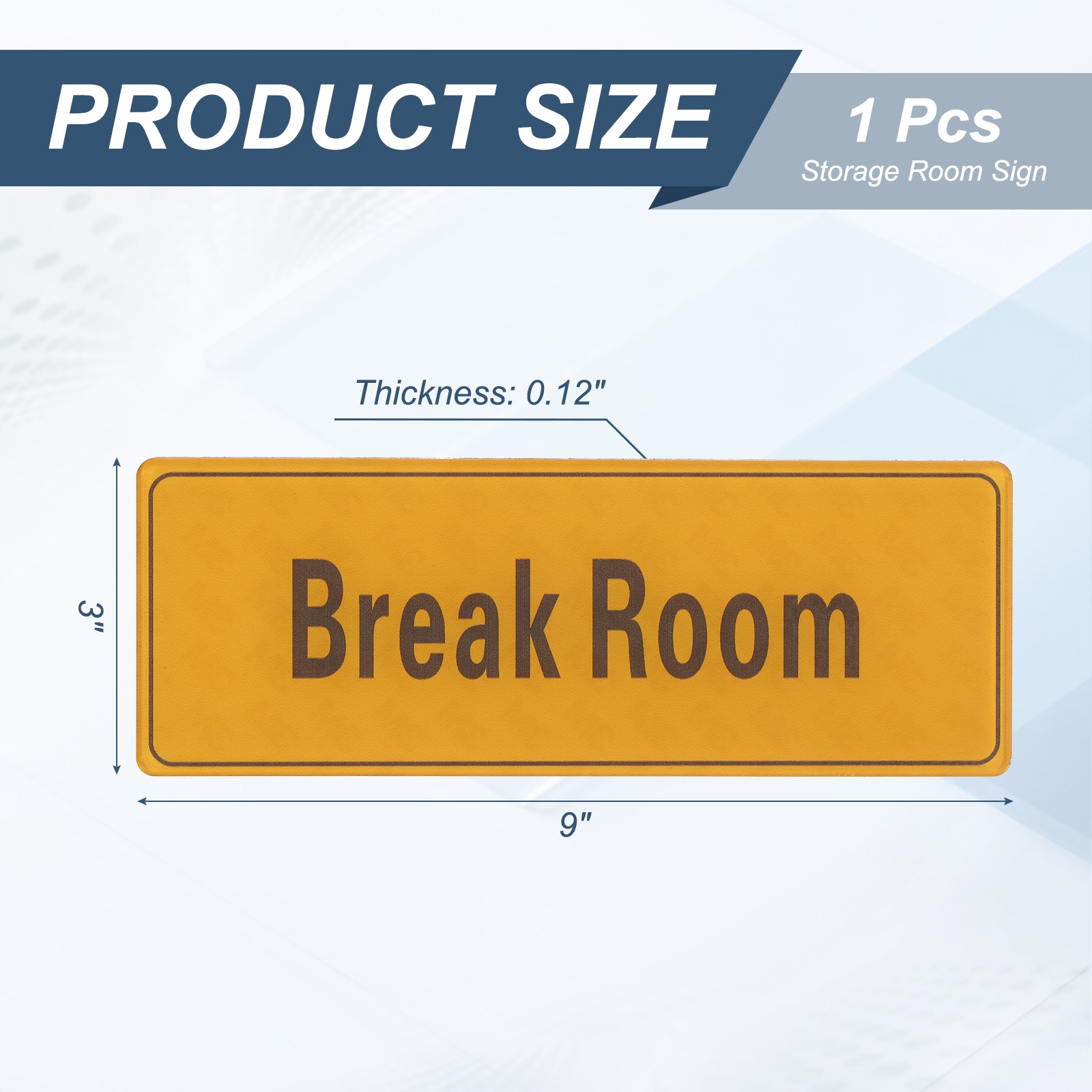 9&Prime;x3&Prime; Break Room, 1Pcs Room Door Sign, Light Orange with Charcoal Gray Text
