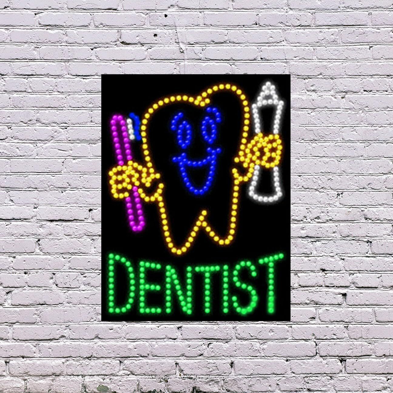 LED Dentist Sign | Light Up Sign | 26&Prime;H x 20&Prime;W x 2&Prime;D