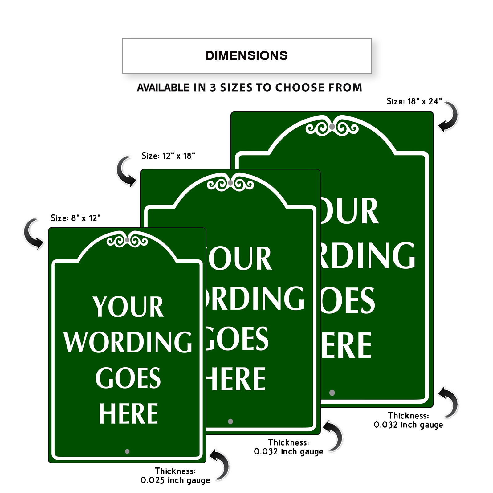 Custom Sign Your Wording Goes Sign Personalized Text Notice Aluminum Metal Sign
