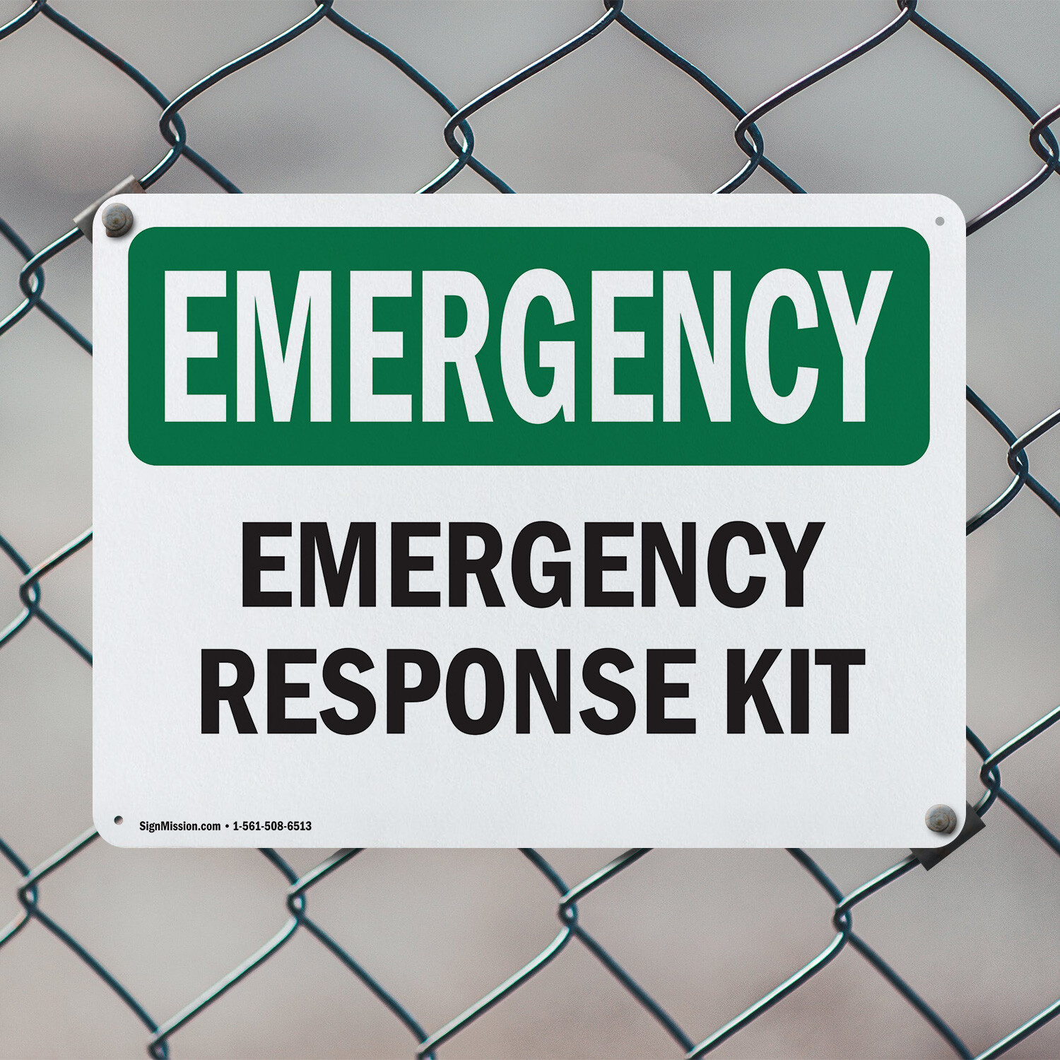 (2 Pack) Response Kit OSHA Emergency Sign Decal Metal Plastic