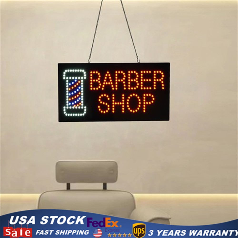 Barber Shop Sign LED Light Sign Business Sign Display 60*30cm/23.61&Prime; x 11.81&Prime;