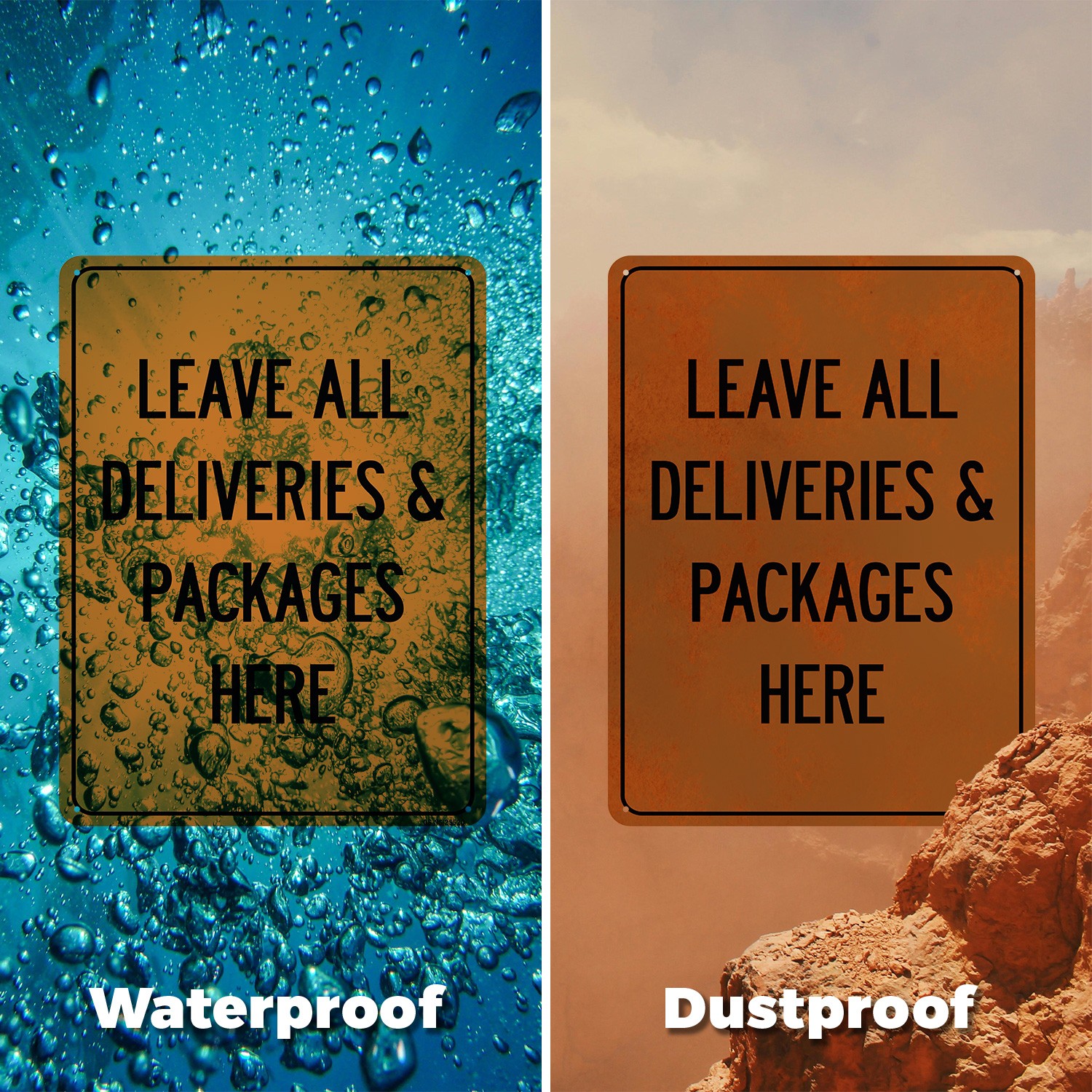 Leave All Deliveries & Packages Here Public Safety Sign Or Decal – 5 or 10 Pack
