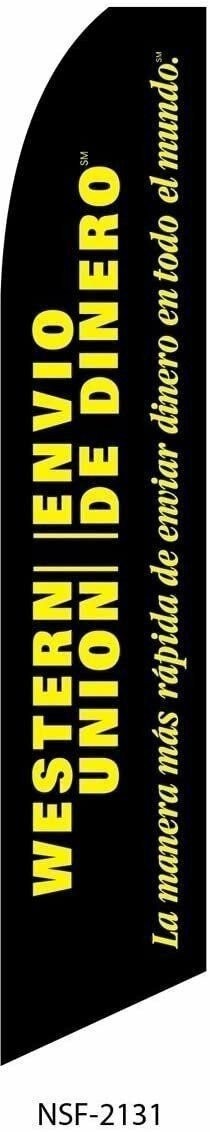 (4) four WESTERN UNION ENVIVIO DE DINERO 11.5&prime; Swooper #8 Feather Flags BANNERS