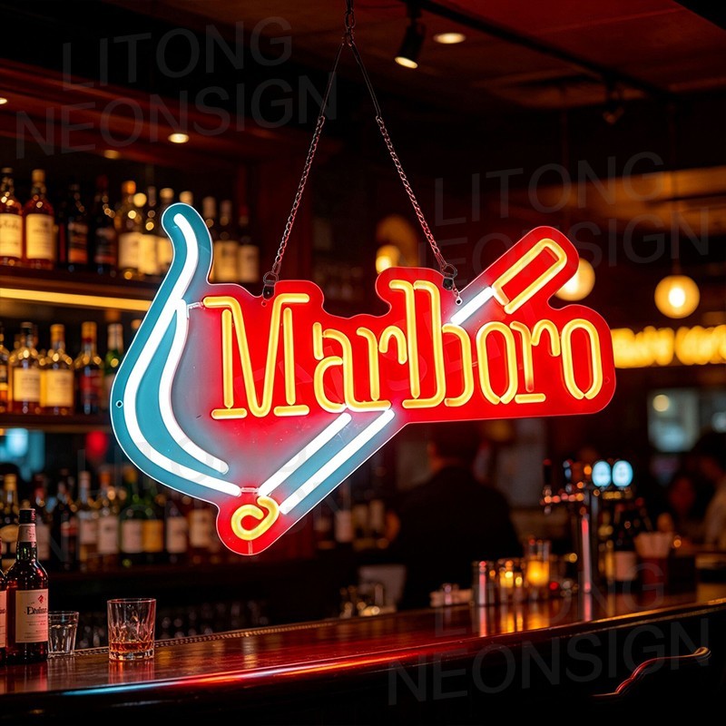 US STOCK Cigarette LED Neon Sign With Dimmer Plug Powered Bar Decor Gift