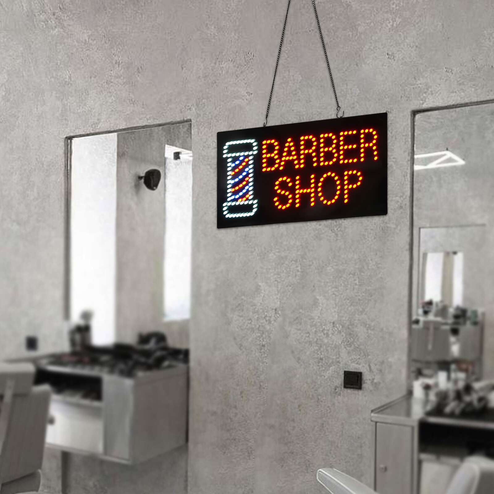 Barber Shop Sign LED Light Sign Business Sign Display 60*30cm/23.61&Prime; x 11.81&Prime;