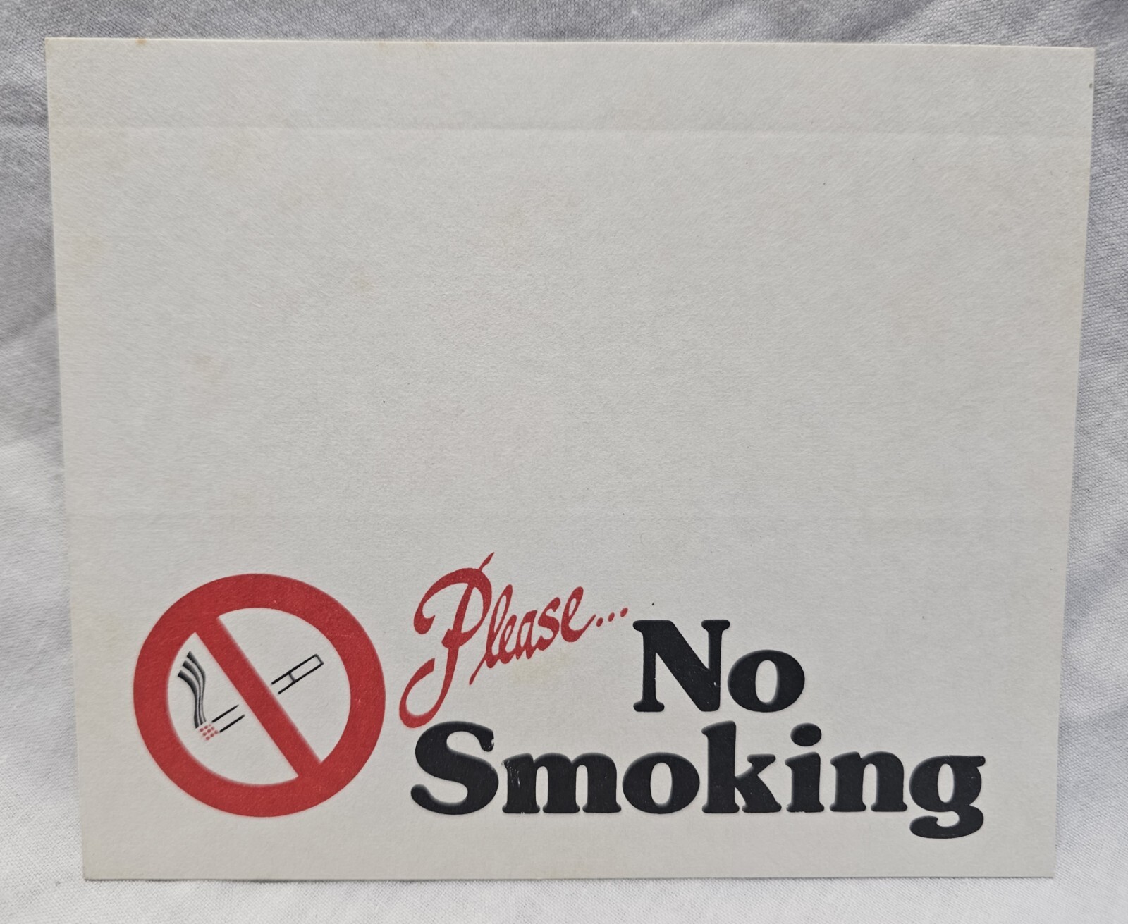 4 Vintage 4¼ » × 5¼ » Please No Smoking Foldable Sign Table Plaque Card Lot 1960&rsquo;s