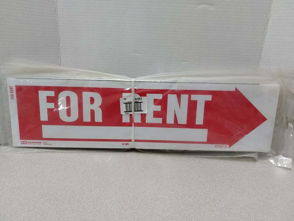 (5 Pack) Hy-Ko For Rent Corrugated Plastic Sign w/ H-Bracket 6&Prime;x23&Prime; Double Sided
