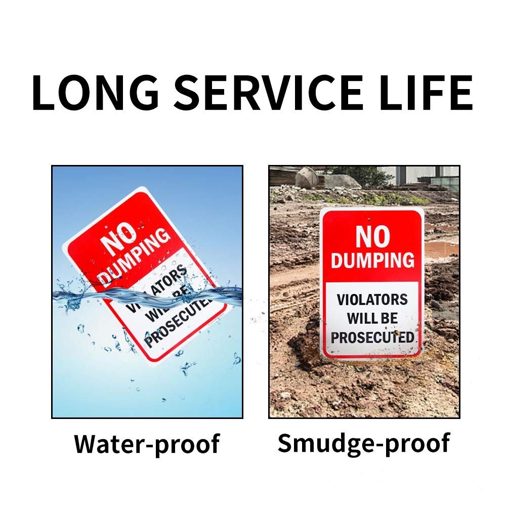 2 Pack No Dumping Sign 10x 7 .04&Prime; Aluminum Sign Rust Free Aluminum-UV Protected