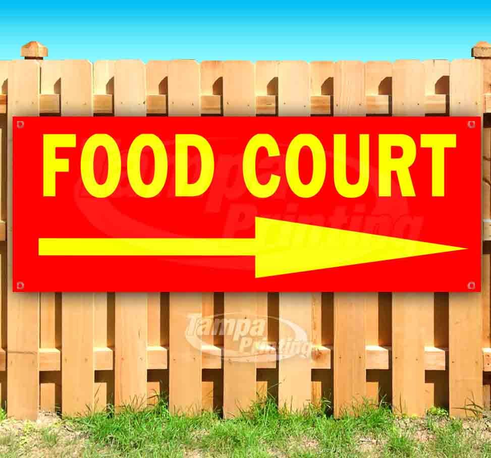 FOOD COURT RIGHT RED/YEL Advertising Vinyl Banner Flag Sign Many Sizes ARROWS
