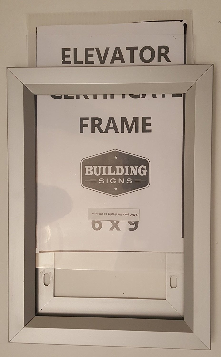 Elevator certificate frame 6&Prime; X 9&Prime; ( Heavy Duty – Aluminum)-REF24-1027