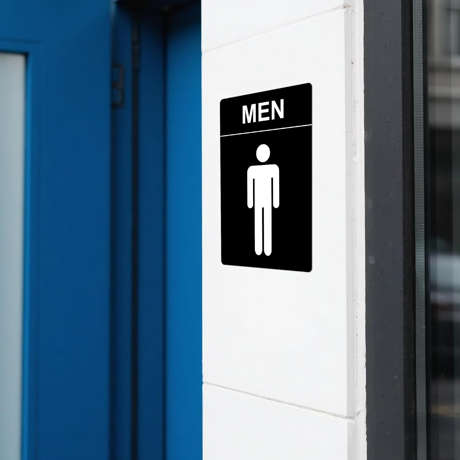 Restroom Sign – (2 Pack) 9&Prime;X6&Prime; Women and Men for Business with Strong Self-Ad…